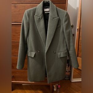 Mango Sage Green Pea Coat